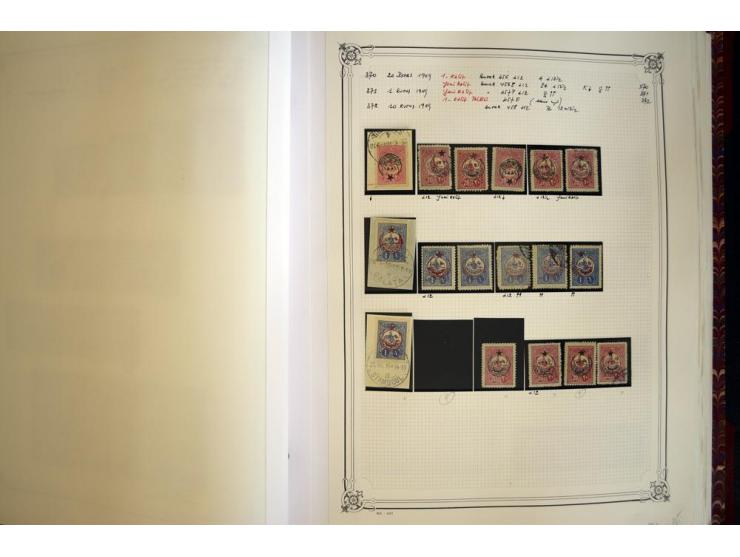 1865/1920, collection in two large Yvert-albums, very specialized with types and perfs, early issues incl. tête-bêche prints,