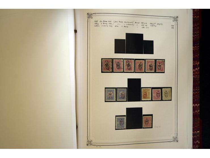 1865/1920, collection in two large Yvert-albums, very specialized with types and perfs, early issues incl. tête-bêche prints,