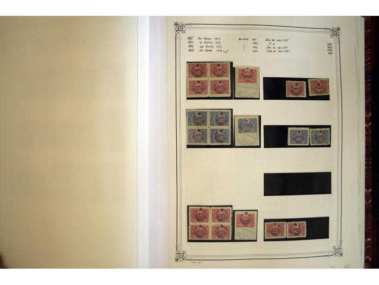 1865/1920, collection in two large Yvert-albums, very specialized with types and perfs, early issues incl. tête-bêche prints,