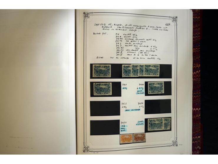 1865/1920, collection in two large Yvert-albums, very specialized with types and perfs, early issues incl. tête-bêche prints,