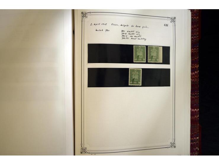 1865/1920, collection in two large Yvert-albums, very specialized with types and perfs, early issues incl. tête-bêche prints,