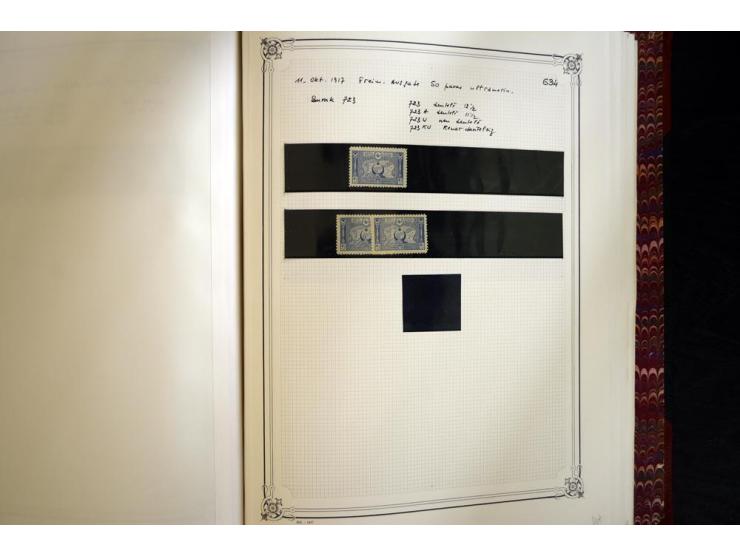 1865/1920, collection in two large Yvert-albums, very specialized with types and perfs, early issues incl. tête-bêche prints,