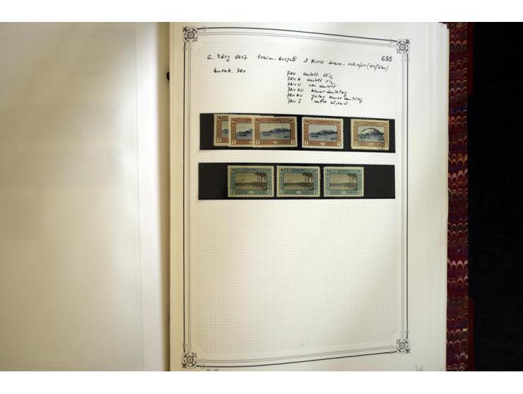 1865/1920, collection in two large Yvert-albums, very specialized with types and perfs, early issues incl. tête-bêche prints,