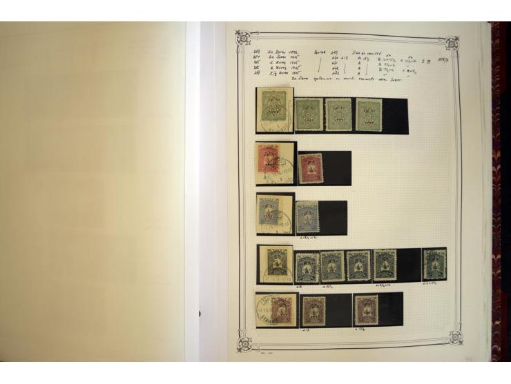 1865/1920, collection in two large Yvert-albums, very specialized with types and perfs, early issues incl. tête-bêche prints,