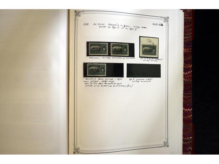 1865/1920, collection in two large Yvert-albums, very specialized with types and perfs, early issues incl. tête-bêche prints,