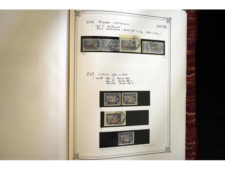 1865/1920, collection in two large Yvert-albums, very specialized with types and perfs, early issues incl. tête-bêche prints,