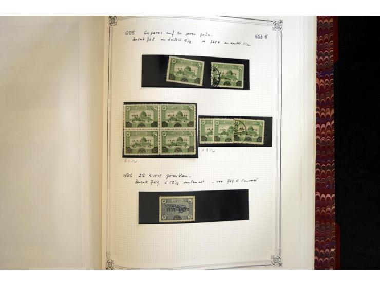 1865/1920, collection in two large Yvert-albums, very specialized with types and perfs, early issues incl. tête-bêche prints,