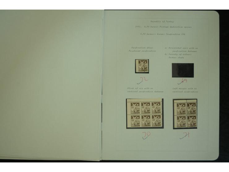 1865/1980, collection of 1250 mint stamps, printing errors and varieties starting Ottoman Empire Duloz issue incl. Red Cresce