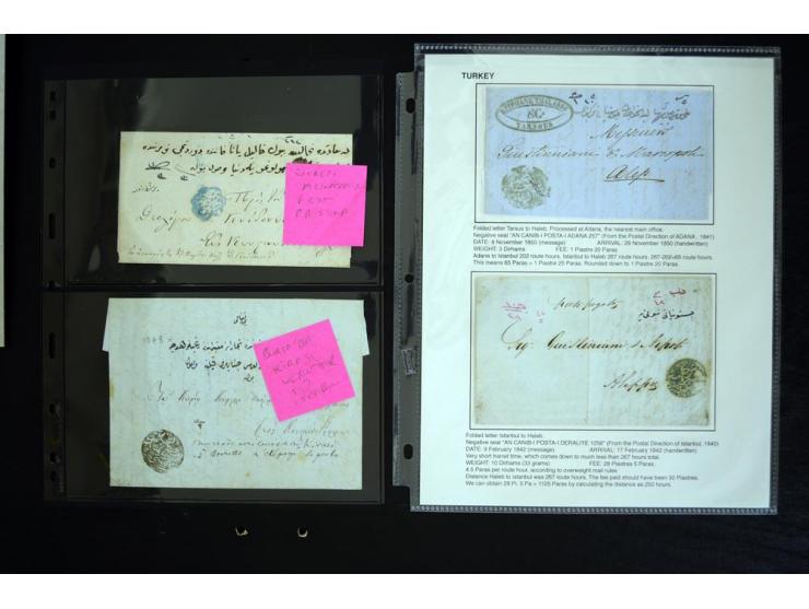 1840/62 (about), 17 pre-philatelic covers and letters and one registered letter receipt with negative seal cancellations, inc