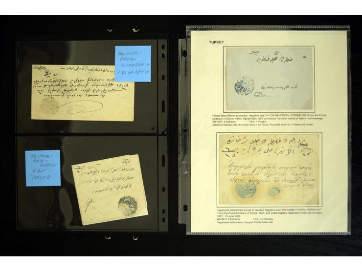 1840/62 (about), 17 pre-philatelic covers and letters and one registered letter receipt with negative seal cancellations, inc