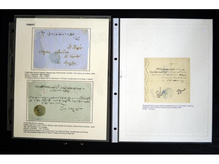 1840/62 (about), 17 pre-philatelic covers and letters and one registered letter receipt with negative seal cancellations, inc
