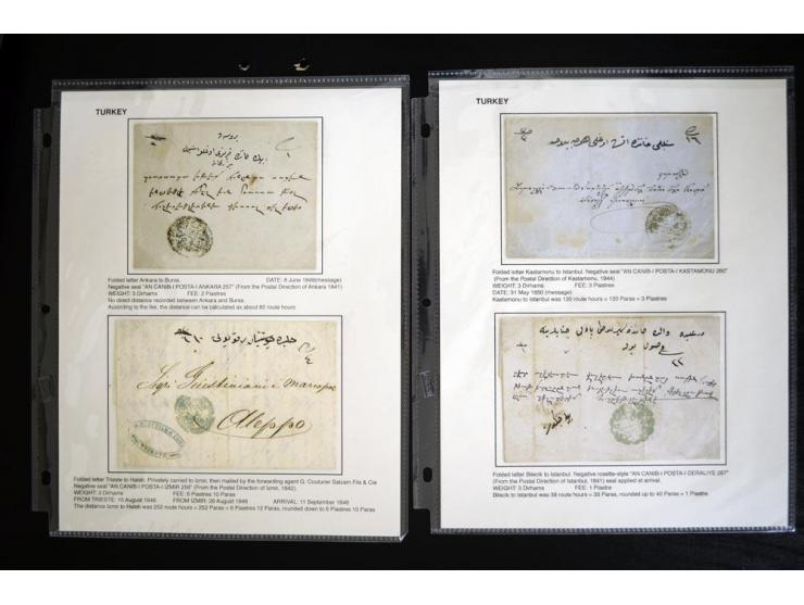 1840/62 (about), 17 pre-philatelic covers and letters and one registered letter receipt with negative seal cancellations, inc