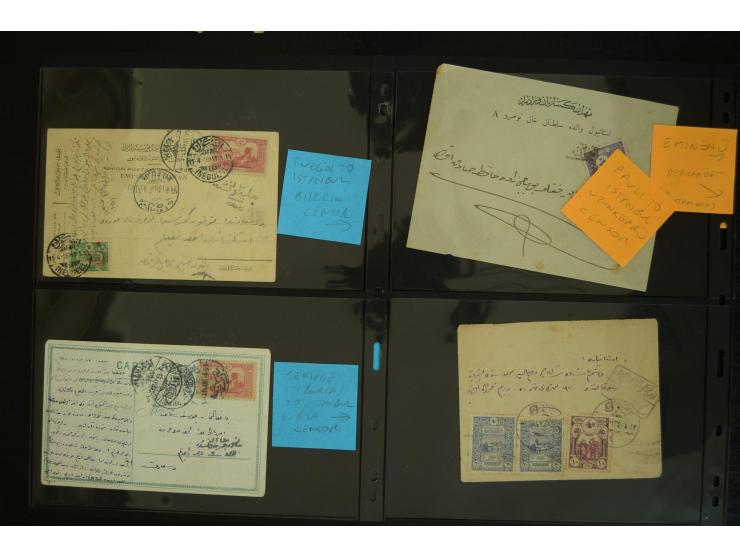 1860/1918 (ca.), accumulation of about 70 cards and letter plus several postal forms incl. scarce cancellations as prephilate