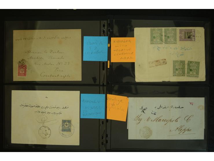 1860/1918 (ca.), accumulation of about 70 cards and letter plus several postal forms incl. scarce cancellations as prephilate