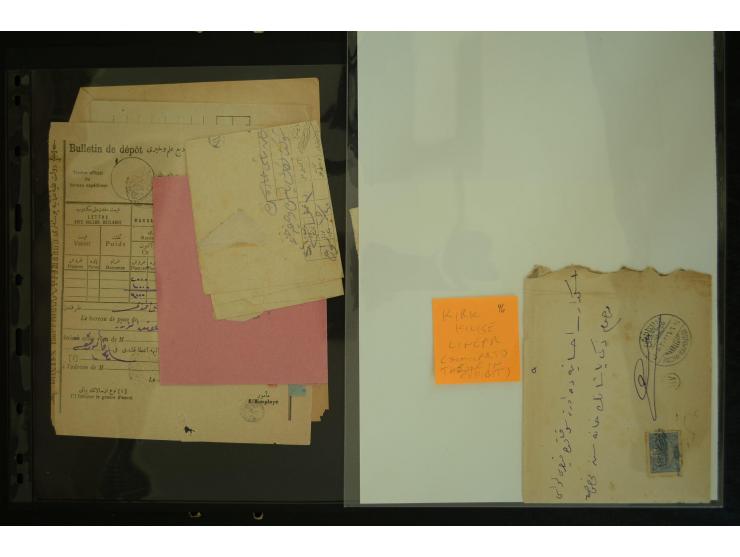 1860/1918 (ca.), accumulation of about 70 cards and letter plus several postal forms incl. scarce cancellations as prephilate