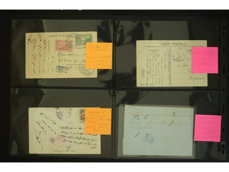 1860/1918 (ca.), accumulation of about 70 cards and letter plus several postal forms incl. scarce cancellations as prephilate