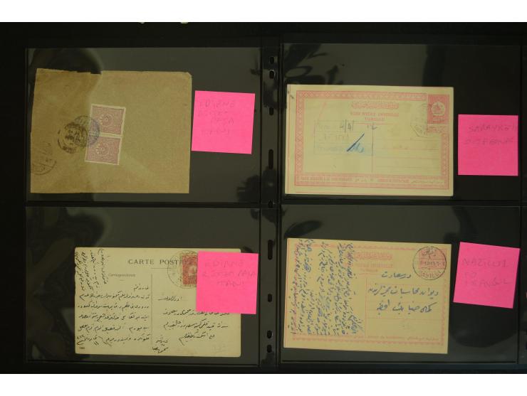 1860/1918 (ca.), accumulation of about 70 cards and letter plus several postal forms incl. scarce cancellations as prephilate
