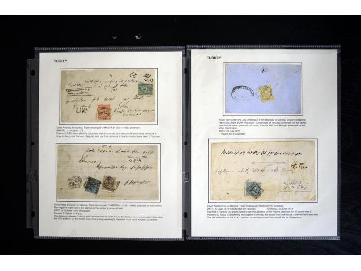 1863/1901, über 60 Briefe und Karten mit klassischen 'all Arabic'-Stempeln in diversen Typen, viele verschiedene Orte mit tei