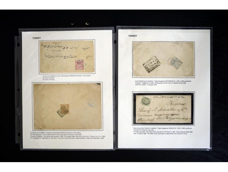 1863/1901, über 60 Briefe und Karten mit klassischen 'all Arabic'-Stempeln in diversen Typen, viele verschiedene Orte mit tei