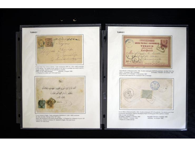 1863/1901, über 60 Briefe und Karten mit klassischen 'all Arabic'-Stempeln in diversen Typen, viele verschiedene Orte mit tei