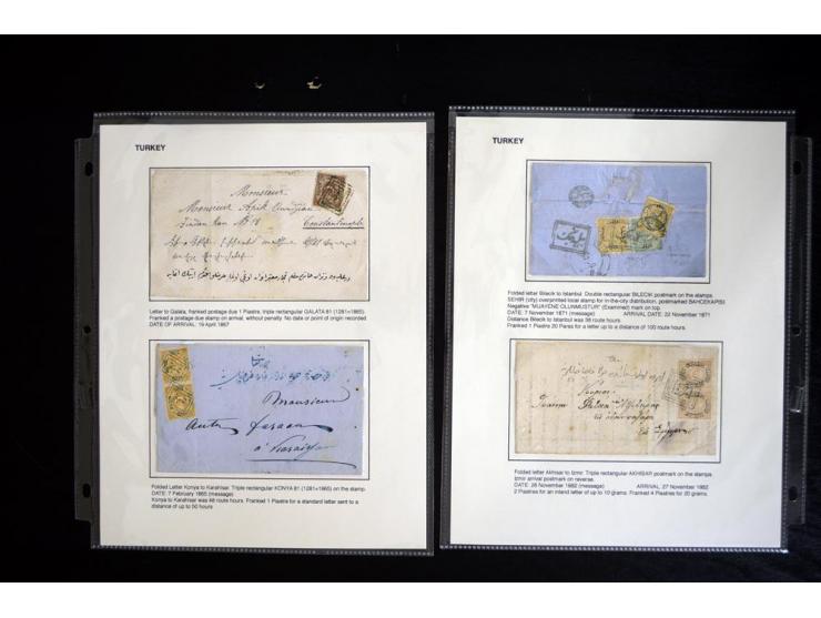 1863/1901, über 60 Briefe und Karten mit klassischen 'all Arabic'-Stempeln in diversen Typen, viele verschiedene Orte mit tei