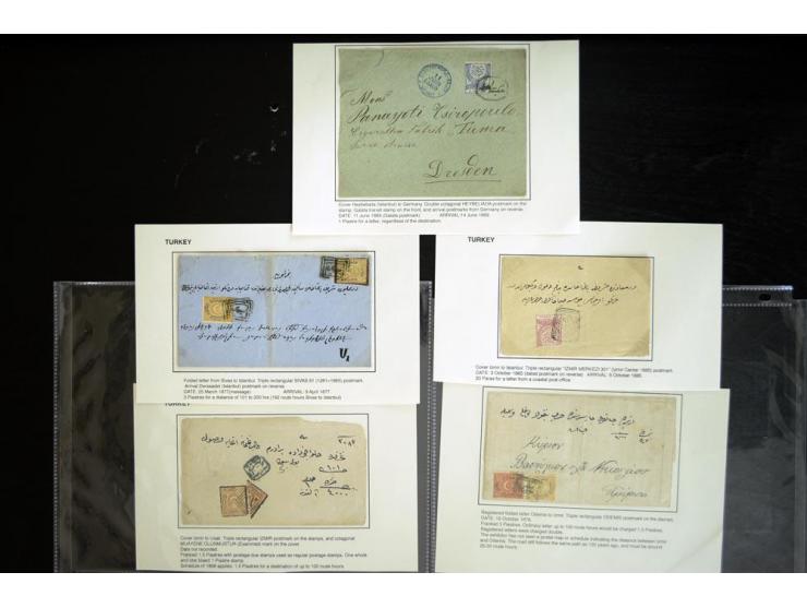 1863/1901, über 60 Briefe und Karten mit klassischen 'all Arabic'-Stempeln in diversen Typen, viele verschiedene Orte mit tei