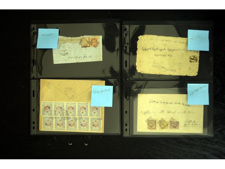 1863/1901, über 60 Briefe und Karten mit klassischen 'all Arabic'-Stempeln in diversen Typen, viele verschiedene Orte mit tei