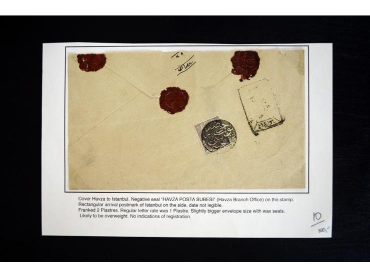 1876/1907 (about), 41 letters, covers, postcards, postal receipts and telegrams with negative seal cancellations incl. rare i
