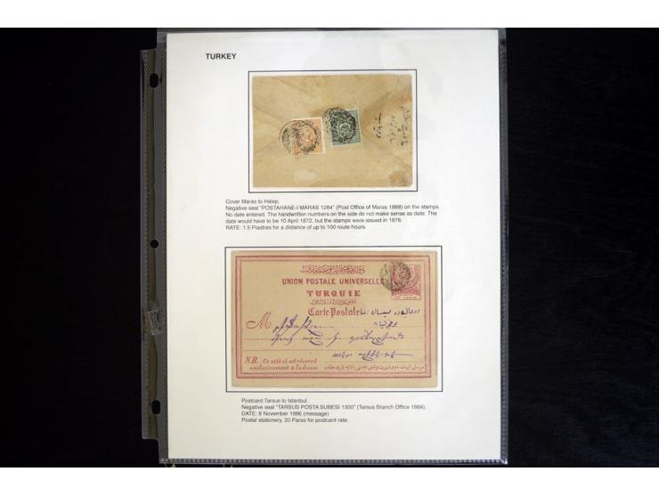 1876/1907 (about), 41 letters, covers, postcards, postal receipts and telegrams with negative seal cancellations incl. rare i