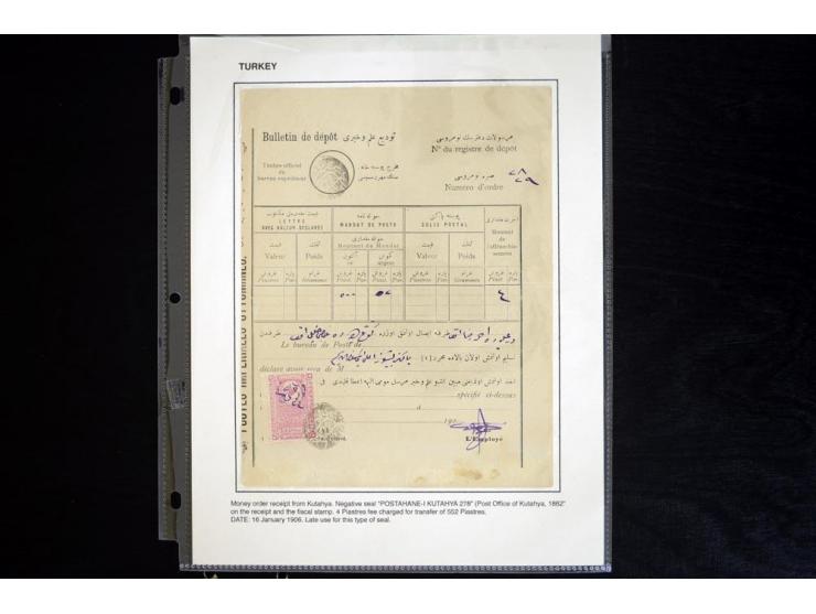1876/1907 (about), 41 letters, covers, postcards, postal receipts and telegrams with negative seal cancellations incl. rare i