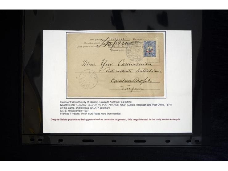 1876/1907 (about), 41 letters, covers, postcards, postal receipts and telegrams with negative seal cancellations incl. rare i
