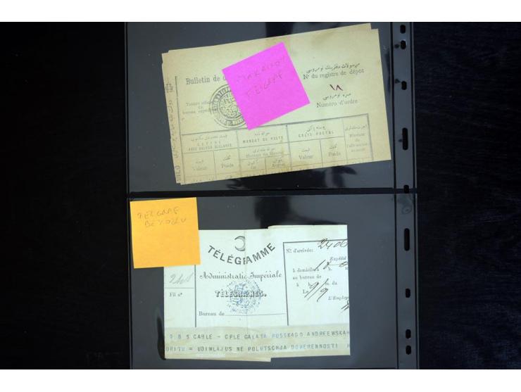 1876/1907 (about), 41 letters, covers, postcards, postal receipts and telegrams with negative seal cancellations incl. rare i