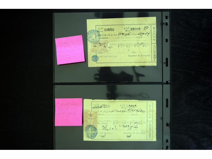 1876/1907 (about), 41 letters, covers, postcards, postal receipts and telegrams with negative seal cancellations incl. rare i
