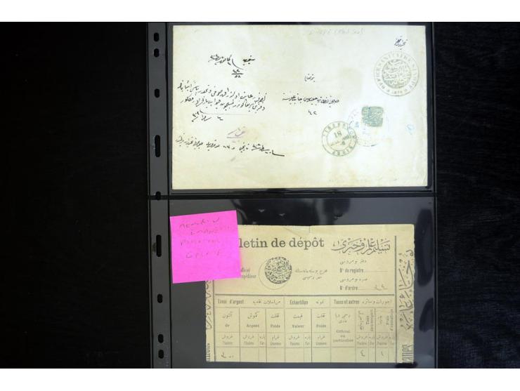 1876/1907 (about), 41 letters, covers, postcards, postal receipts and telegrams with negative seal cancellations incl. rare i