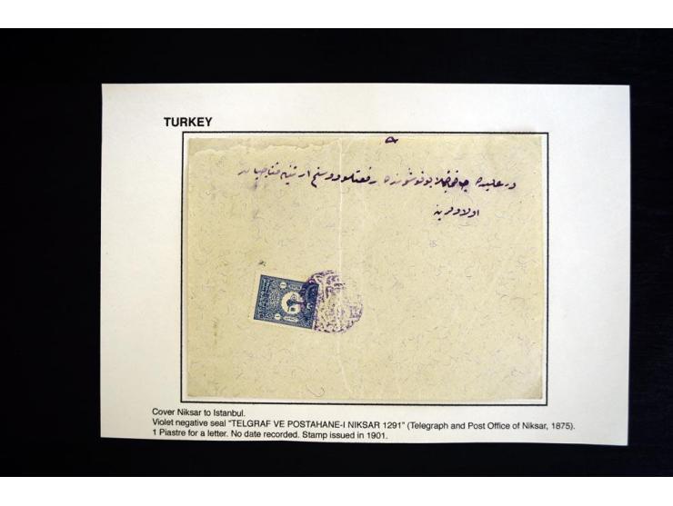1876/1907 (about), 41 letters, covers, postcards, postal receipts and telegrams with negative seal cancellations incl. rare i