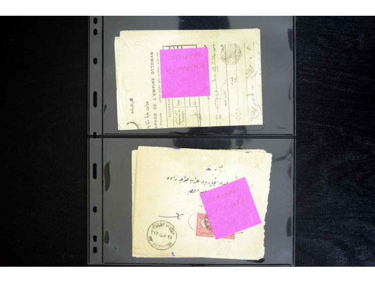1876/1907 (about), 41 letters, covers, postcards, postal receipts and telegrams with negative seal cancellations incl. rare i