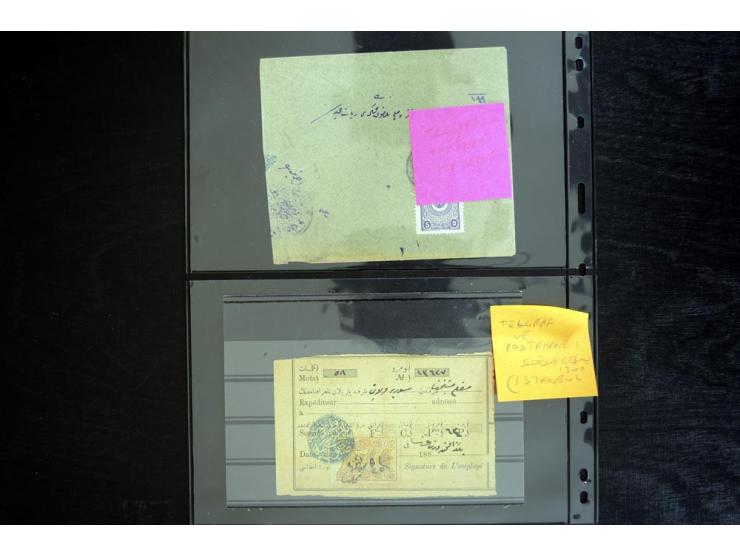 1876/1907 (about), 41 letters, covers, postcards, postal receipts and telegrams with negative seal cancellations incl. rare i