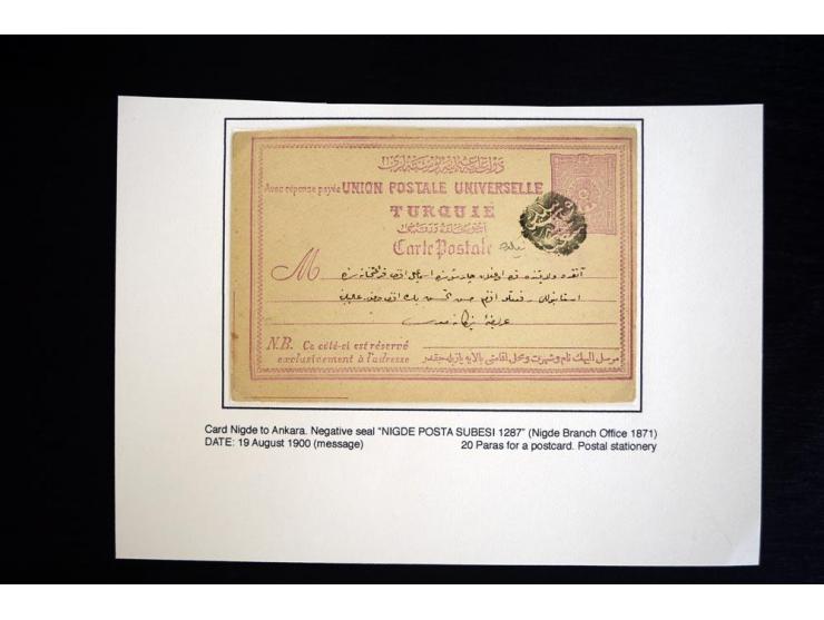 1876/1907 (about), 41 letters, covers, postcards, postal receipts and telegrams with negative seal cancellations incl. rare i