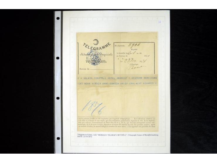 1876/1907 (about), 41 letters, covers, postcards, postal receipts and telegrams with negative seal cancellations incl. rare i