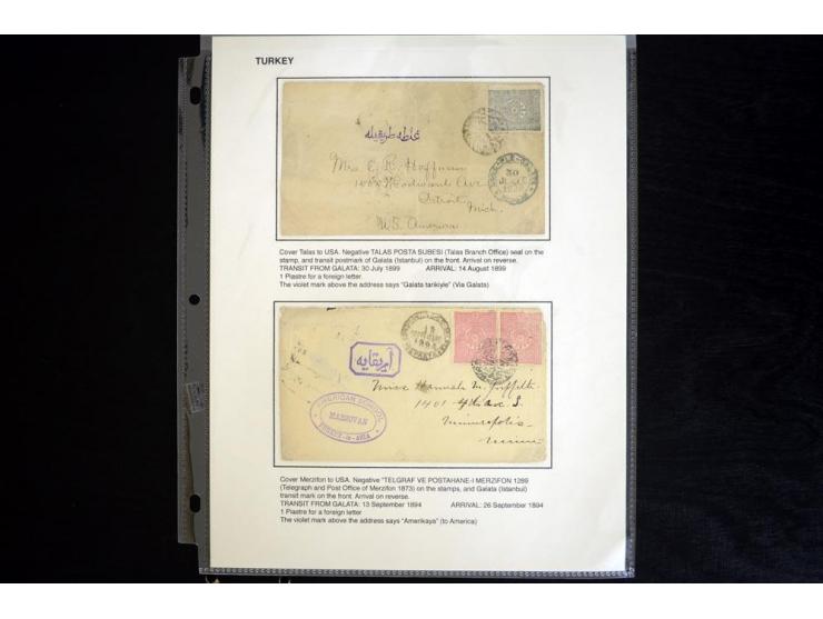 1876/1907 (about), 41 letters, covers, postcards, postal receipts and telegrams with negative seal cancellations incl. rare i