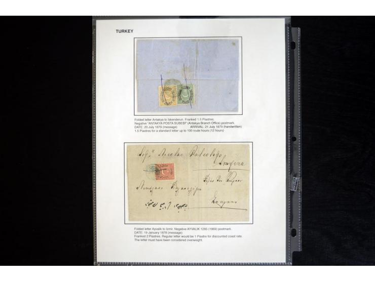 1876/1907 (about), 41 letters, covers, postcards, postal receipts and telegrams with negative seal cancellations incl. rare i