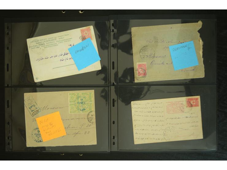 1877/1915 (about), approx. 115 covers, postcards etc. with a wide range of cancellations, also better frankings, destinations