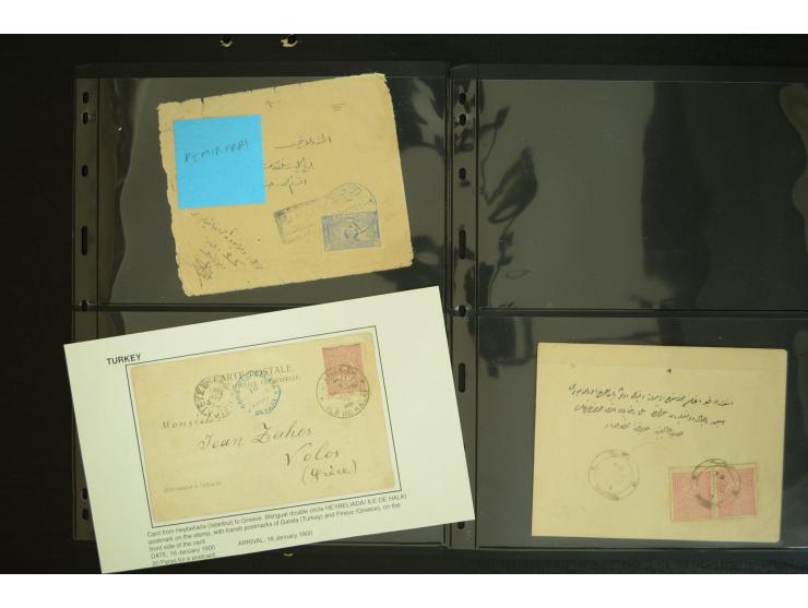1877/1915 (about), approx. 115 covers, postcards etc. with a wide range of cancellations, also better frankings, destinations