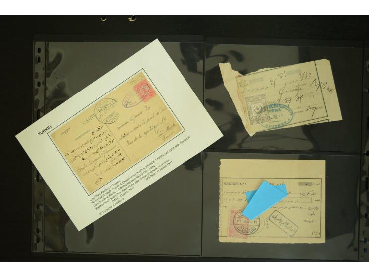 1877/1915 (about), approx. 115 covers, postcards etc. with a wide range of cancellations, also better frankings, destinations