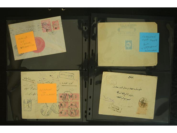 1877/1915 (about), approx. 115 covers, postcards etc. with a wide range of cancellations, also better frankings, destinations