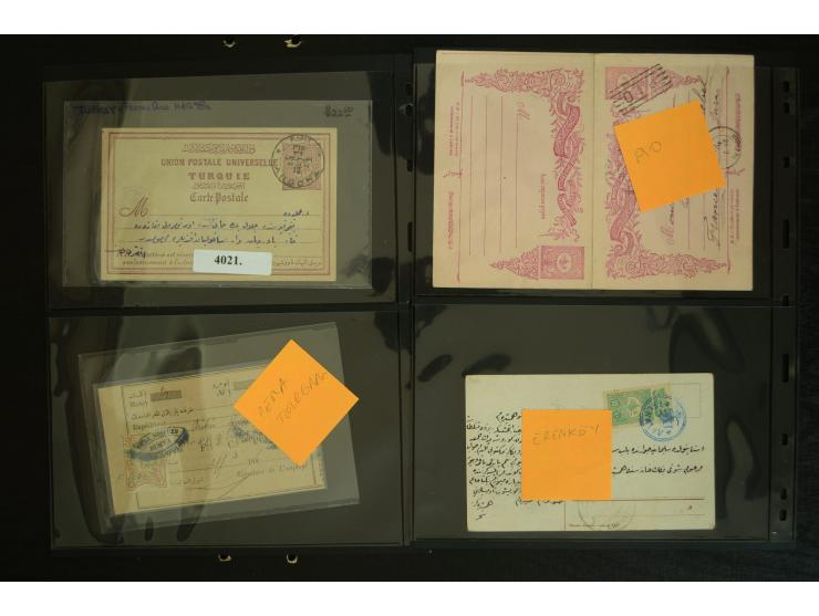 1877/1915 (about), approx. 115 covers, postcards etc. with a wide range of cancellations, also better frankings, destinations
