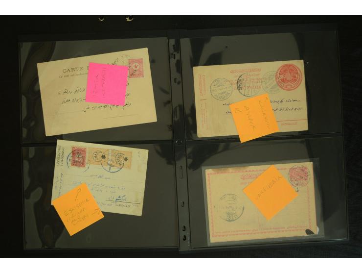 1877/1915 (about), approx. 115 covers, postcards etc. with a wide range of cancellations, also better frankings, destinations