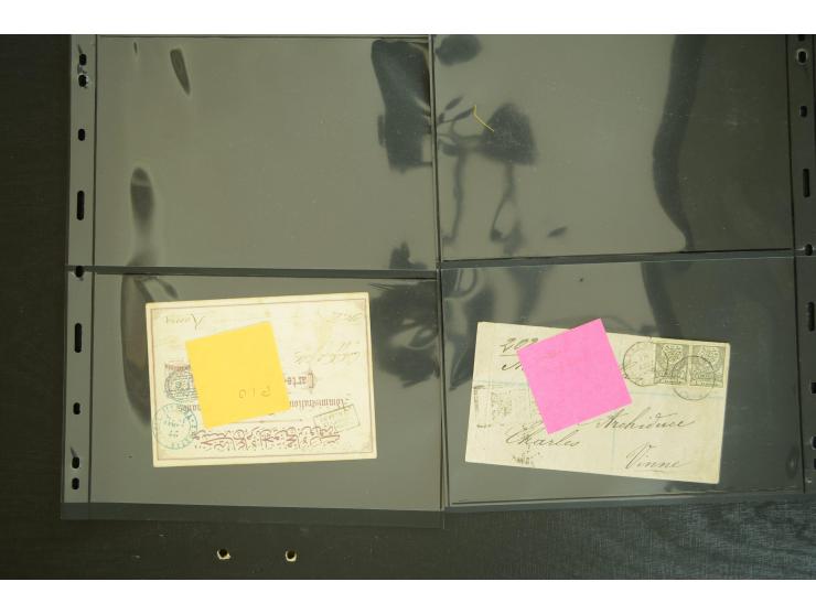 1877/1915 (about), approx. 115 covers, postcards etc. with a wide range of cancellations, also better frankings, destinations