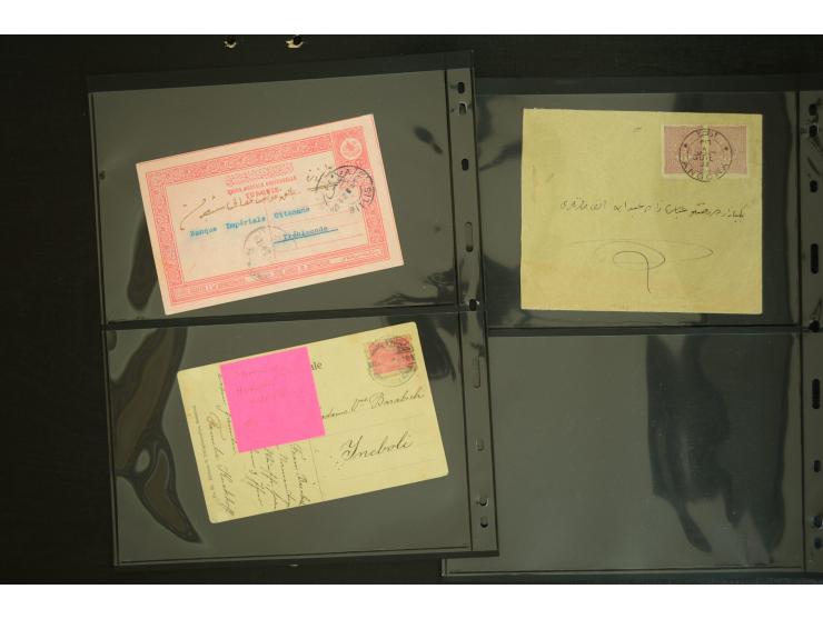 1877/1915 (about), approx. 115 covers, postcards etc. with a wide range of cancellations, also better frankings, destinations