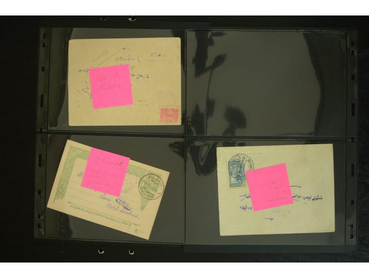 1877/1915 (about), approx. 115 covers, postcards etc. with a wide range of cancellations, also better frankings, destinations